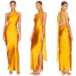 Khanums x REVOLVE Kara Pearl Trim Maxi Dress in Yellow Size M
